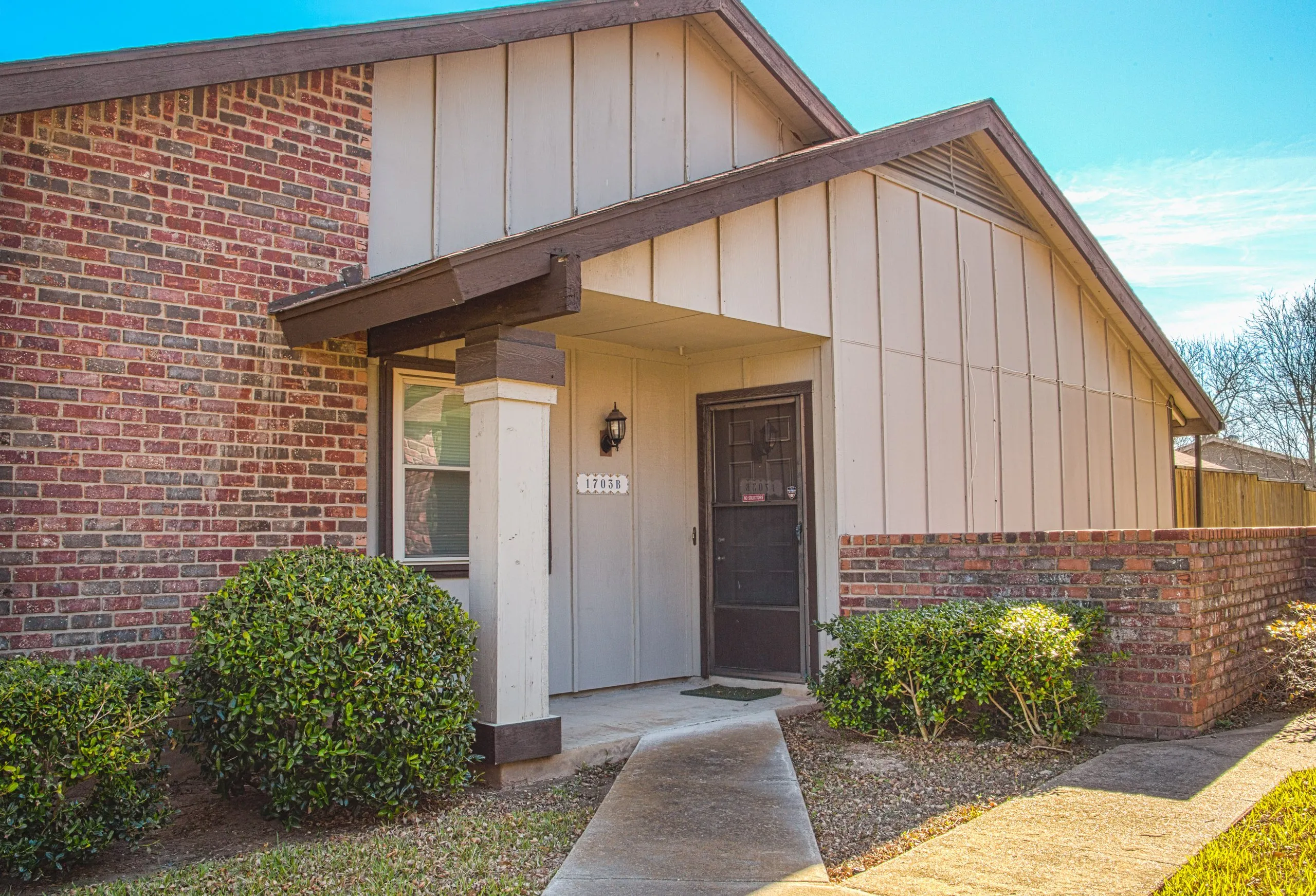 Covered entry and front door